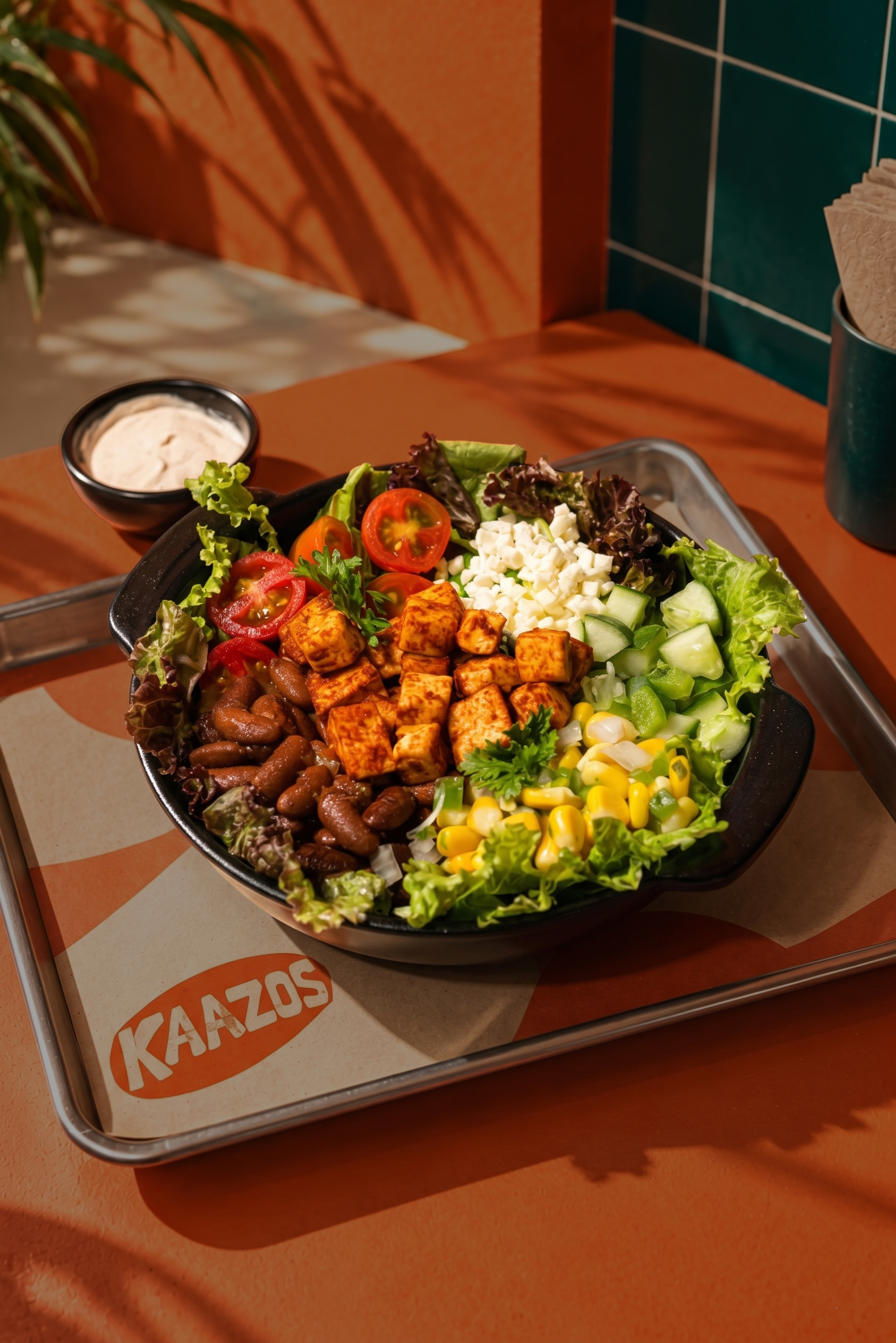 Artisanal Kaazos Fiesta Bowls, fresh salads and wraps for catering and gatherings