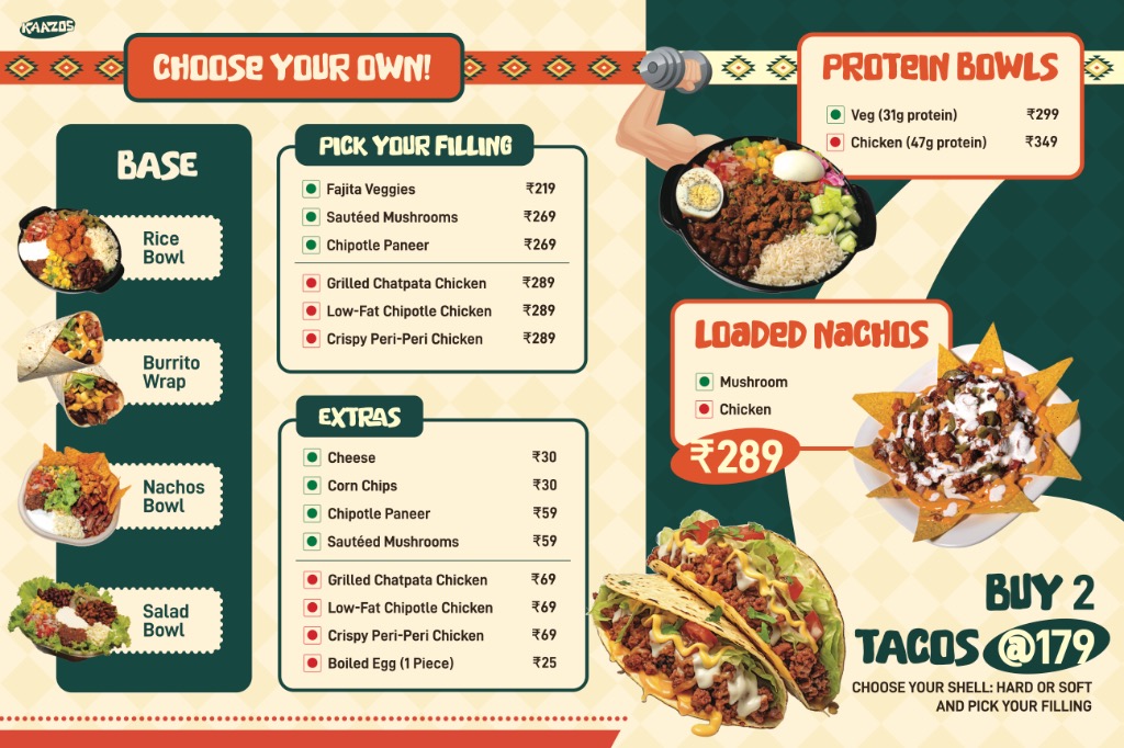 Kaazos Official Menu Board