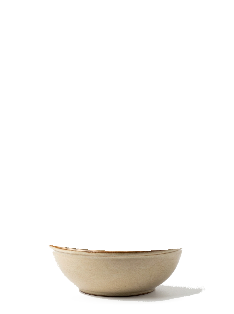 Handcrafted ceramic salad bowl front rim